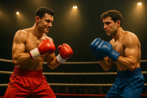 Boxer in the corner between rounds, representing real-world execution under pressure