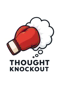 logo of glove deforming thought cloud with Thought Knockout wording